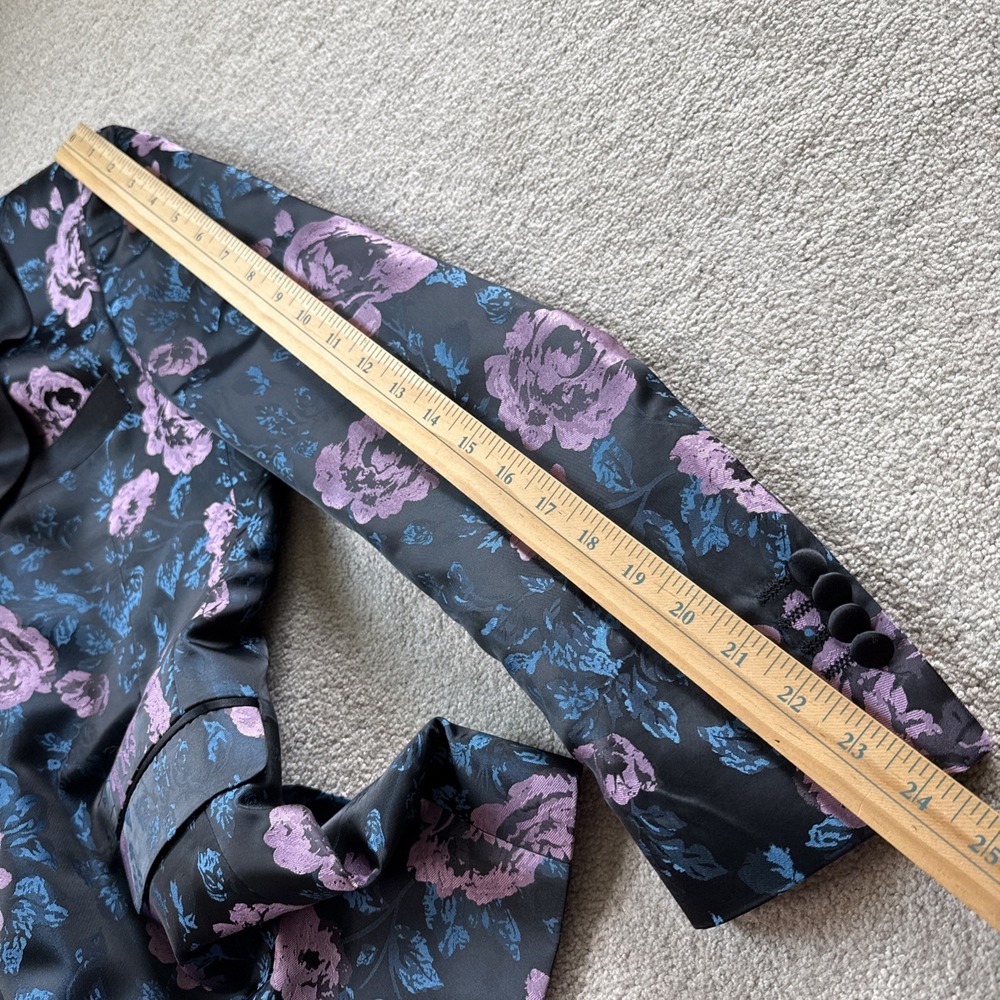 Kilburne Finch Tuxedo Jacket Mens 38R Purple Floral Blue Blazer Wedding - Picture 10 of 14